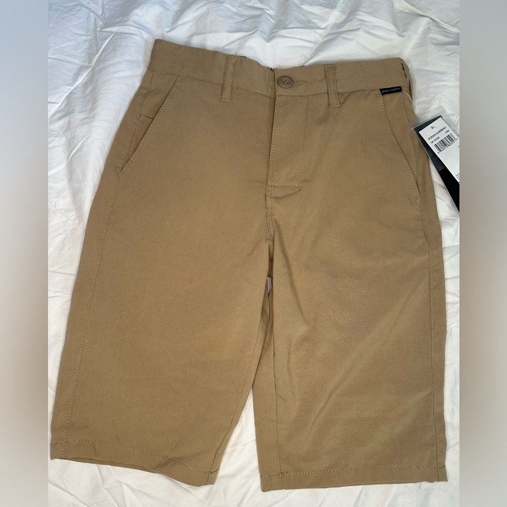 Boys khaki cargo jogger shorts